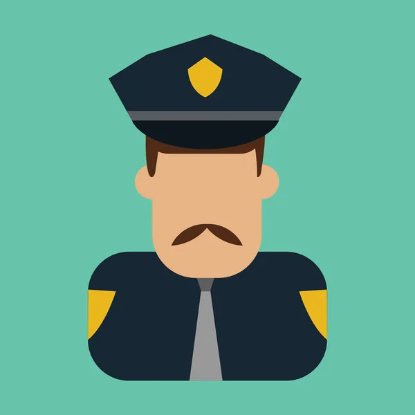 Policjant Oficer Ikona Wektor Ilustracja Projekt — Wektor stockowy