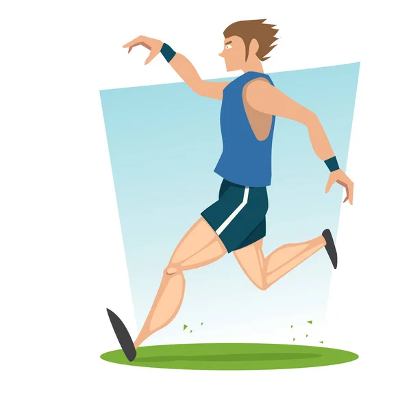 Boy Running Flat Icon Ilustração Vetorial — Vetor de Stock