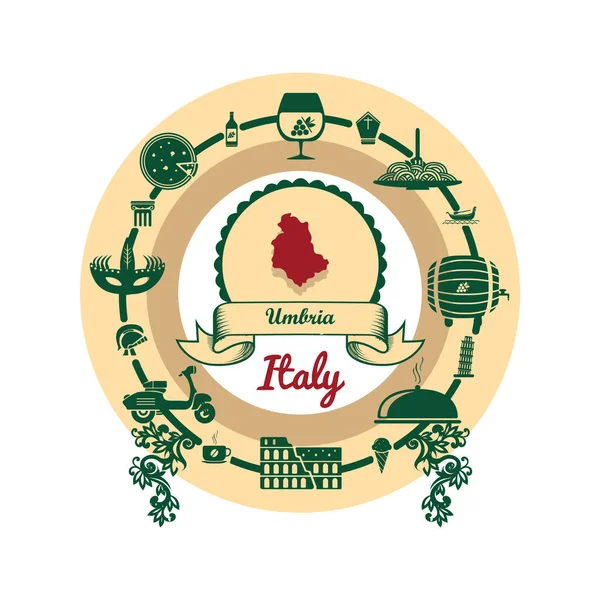 Ilustração Vetorial Ícone Mapa Itália — Vetor de Stock