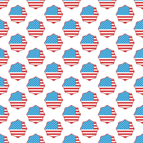 Padrão Sem Costura Com Bandeira Americana Ilustração Vetorial — Vetor de Stock