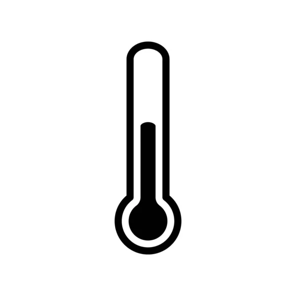 白色の背景に隔離された黒色の温度計アイコン 医療記号ベクトル図 — ストックベクタ