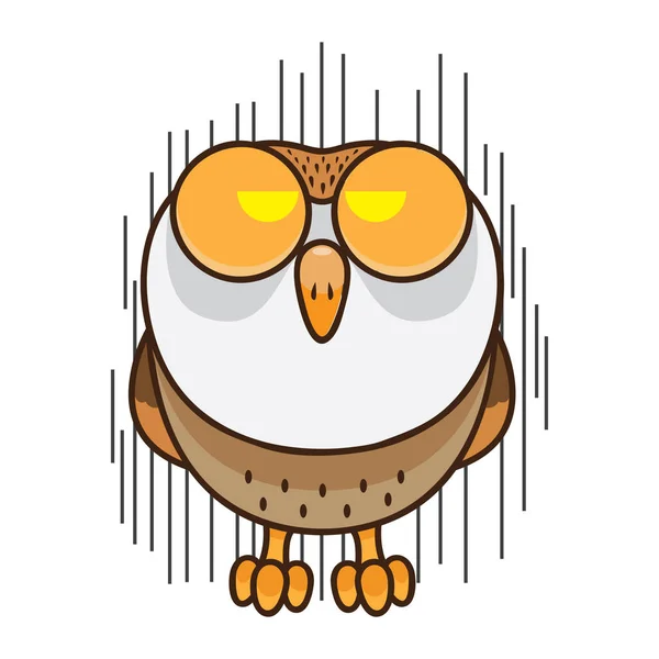 Owl Threatening Expression — Stock Vector