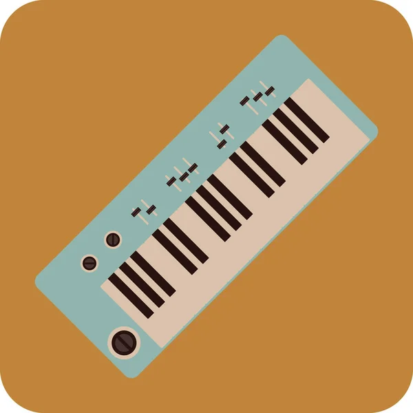 Keyboard Synthesizer Vector Illustration Icon — Stock Vector