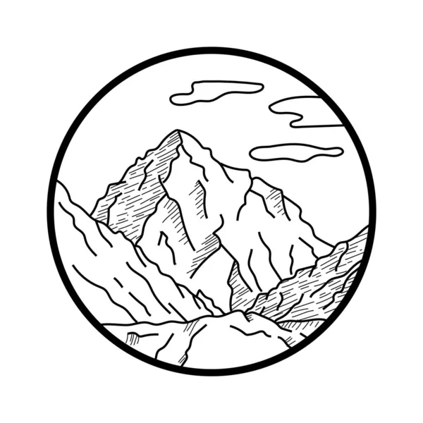Ilustración Vectorial Paisaje Montaña — Archivo Imágenes Vectoriales