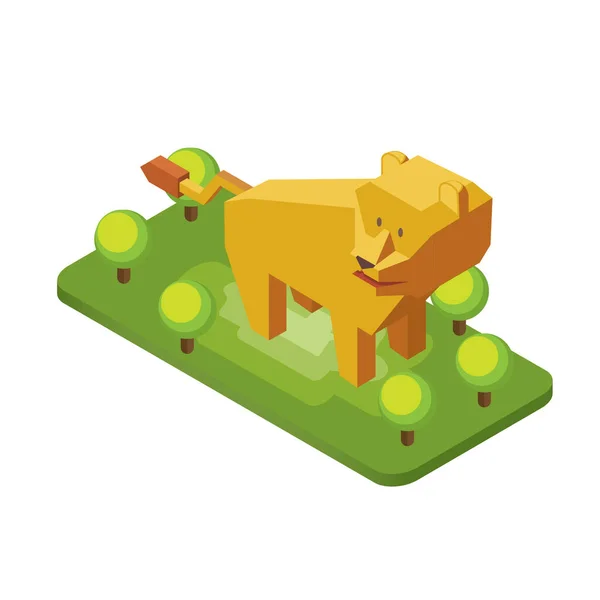 Cartoon Crocodile Piece Grass — Stock Vector