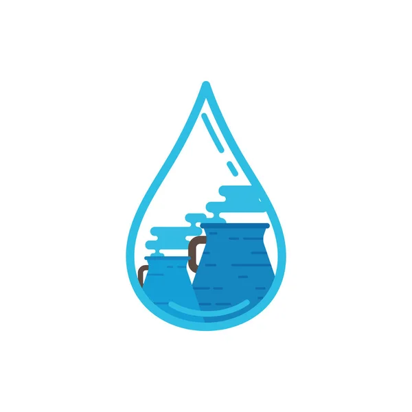 Icono Gota Agua Estilo Color Plano Ilustración Vectorial — Vector de stock