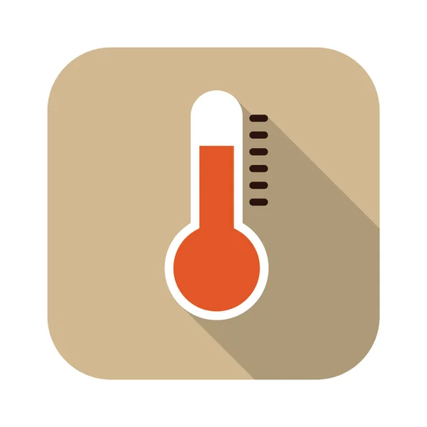 Thermometer Icoon Platte Cirkel Geïsoleerd Witte Achtergrond Vector Illustratie — Stockvector