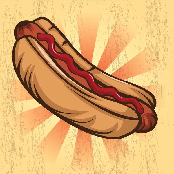 Hot Dog Vector Illustration — Stock Vector