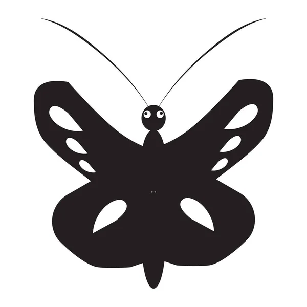 Motýlí Plochá Ikona Vektorová Ilustrace — Stockový vektor