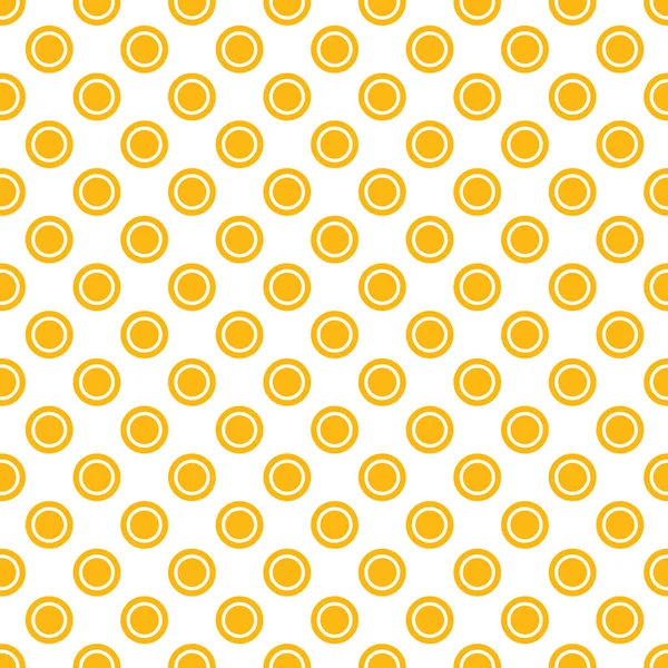 Seamless Pattern Yellow Orange Dots White Background — Stock Vector