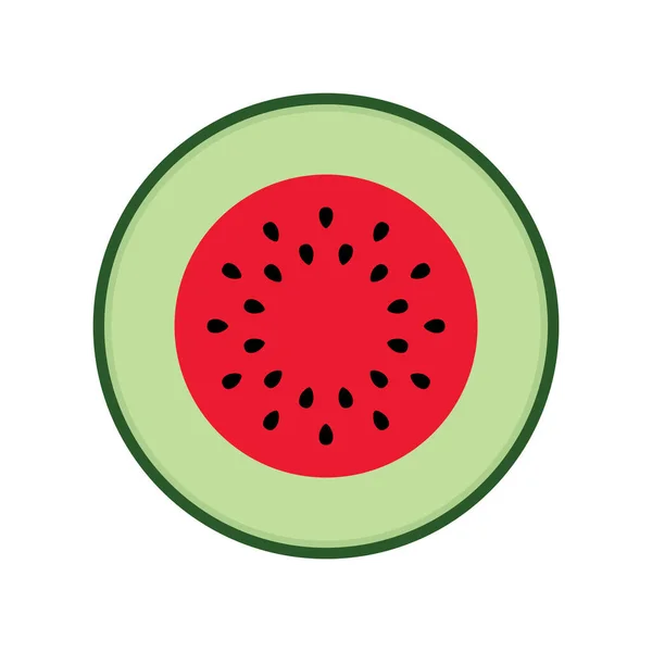 Watermelon Icon Flat Design Style Eps — Stock Vector