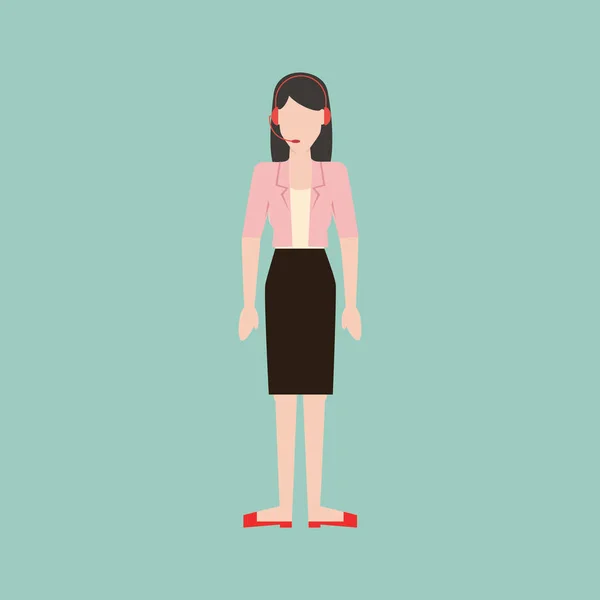 Femme Avatar Personnage Icône Vectoriel Illustration Conception — Image vectorielle