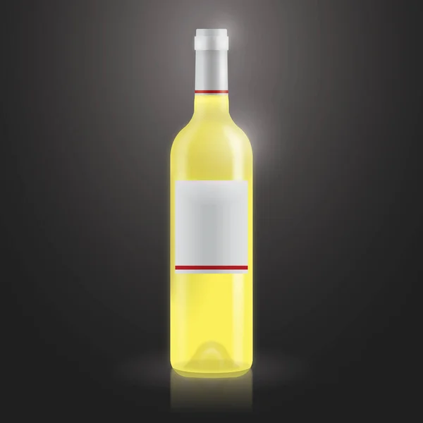 Botella Vino Ilustración Vector Estilizado — Vector de stock