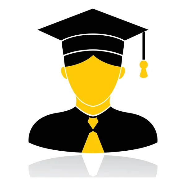 Graduate Man Flat Icon Ilustração Vetorial — Vetor de Stock