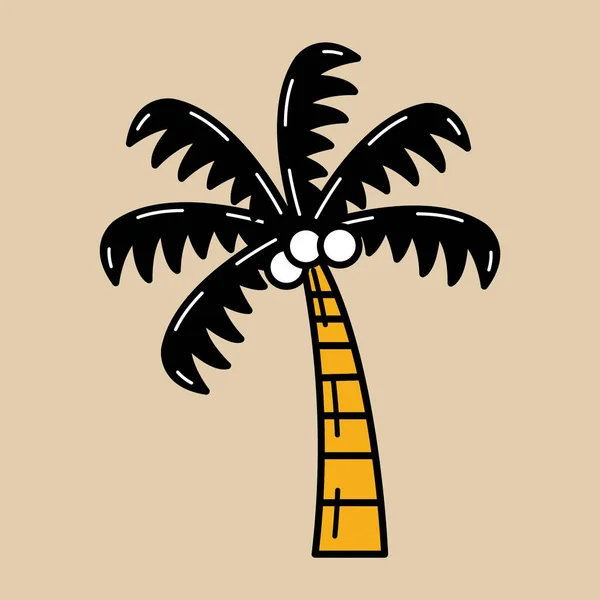 Tropical Palm Tree Icon Vector Illustration Graphic Design — Stock Vector