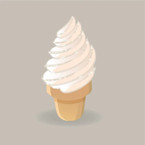 Ice Cream Cone Flat Icon Vector Illustration — Stock Vector