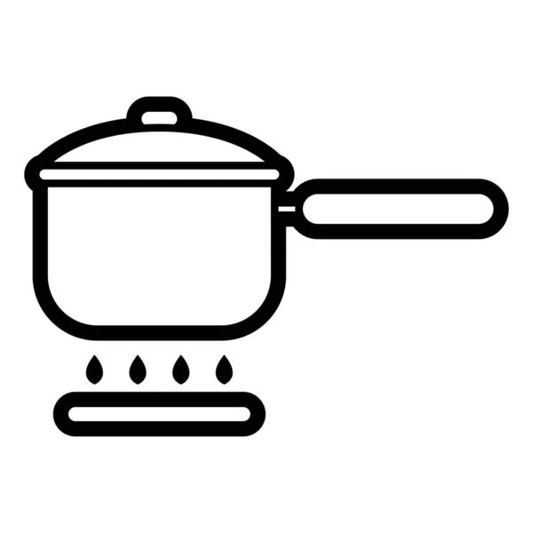 Pentola Stufa Disegno Vettoriale — Vettoriale Stock