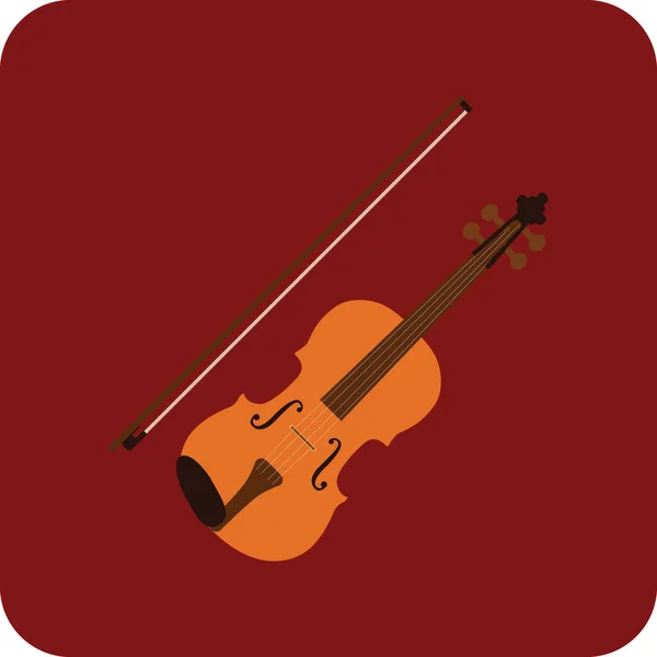 Violine Flaches Symbol Vektorillustration — Stockvektor