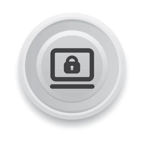 Laptop Lock Button — Stock Vector