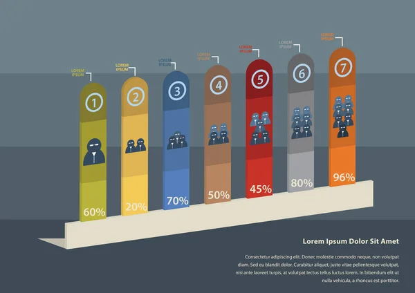 Infografías Negocios Ilustración Vectorial — Vector de stock