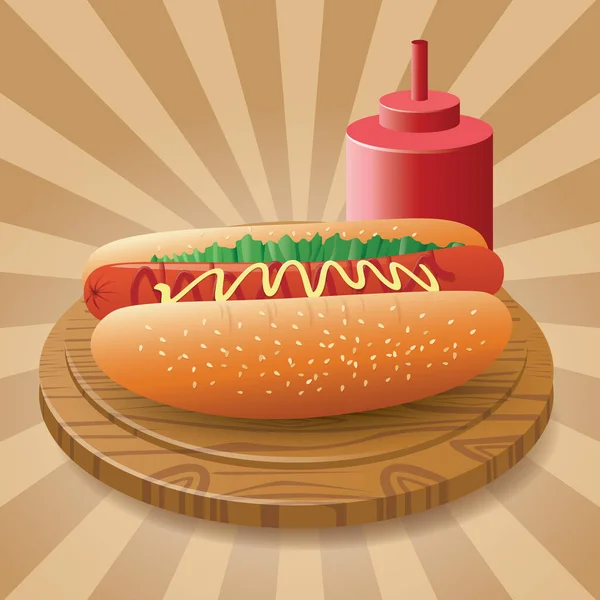 Hot Dog Ilustración Vectorial — Vector de stock