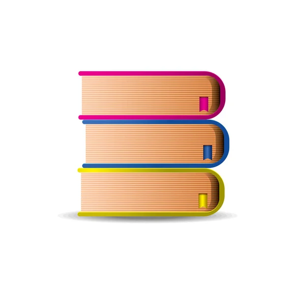 Libri Icona Del Libro Istruzione Tema Scolastico Design Colorato Illustrazione — Vettoriale Stock