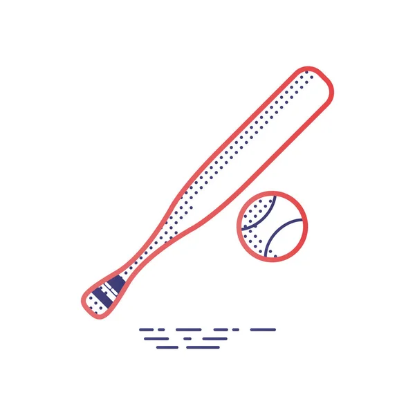 野球のアイコンやカラフルなベクトルイラスト — ストックベクタ