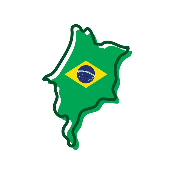 Flaga Brazylijska Białym Tle — Wektor stockowy