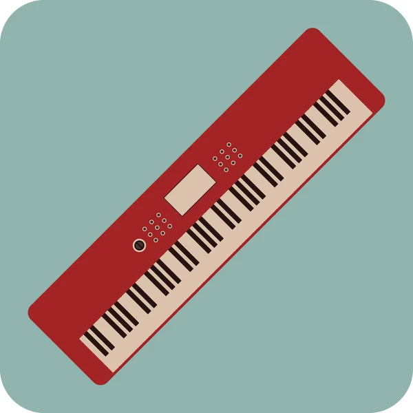 Teclado Musical Icono Plano Vector Ilustración — Vector de stock