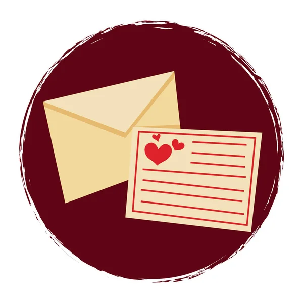 Envelope Com Design Ilustração Vetor Ícone Cardíaco — Vetor de Stock