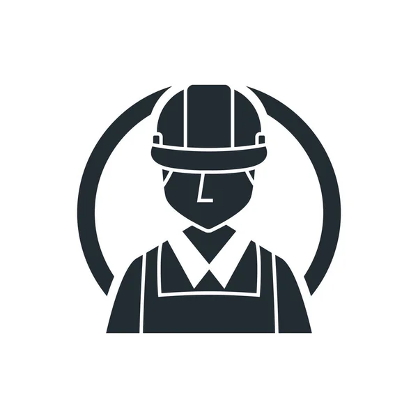 Construction Worker Icon Stylized Vector Illustration — Stock Vector