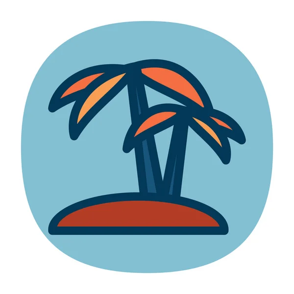 Ikona Wektora Tropikalnej Linii Wysp — Wektor stockowy