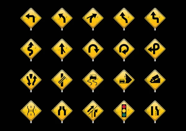 Conjunto Ícones Amarelos Pretos Dos Símbolos Estado Israel —  Vetores de Stock