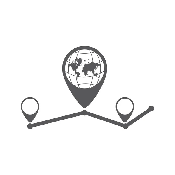 Ícone Mapa Navegação Ilustração Vetorial — Vetor de Stock