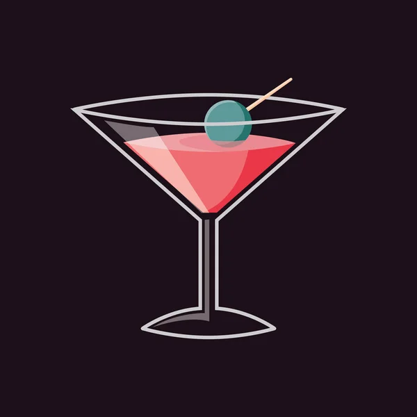 Cocktailglas Ikone Vektorillustration — Stockvektor