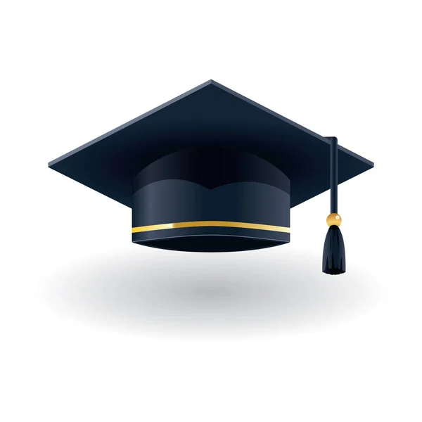 Icona Piatto Mortarboard Illustrazione Vettoriale — Vettoriale Stock