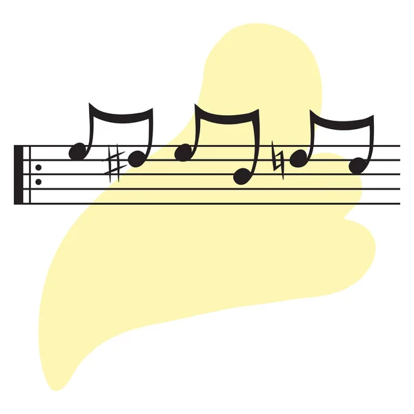 Notas Musicales Icono Plano Ilustración Vectorial — Archivo Imágenes Vectoriales