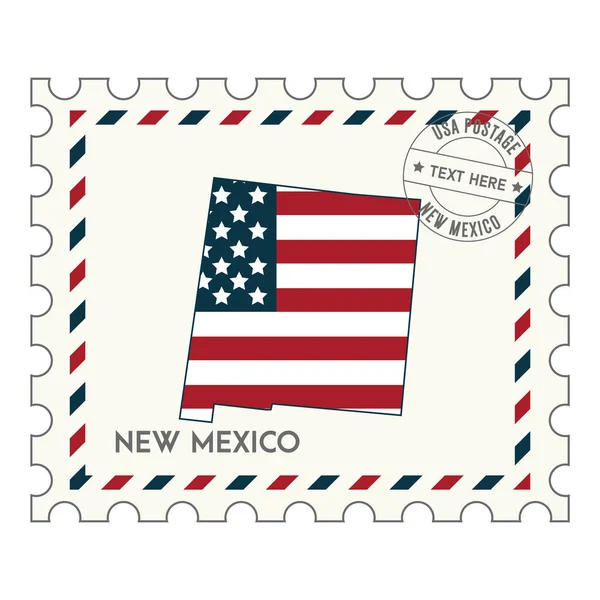 Sello Postal Con Bandera Estados Unidos América Ilustración Vectorial — Archivo Imágenes Vectoriales