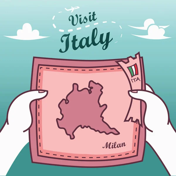 Travel Card Text Italy — Stock Vector