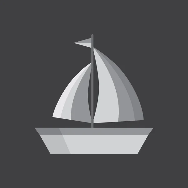 Barco Vela Desenho Ilustração Vetorial — Vetor de Stock