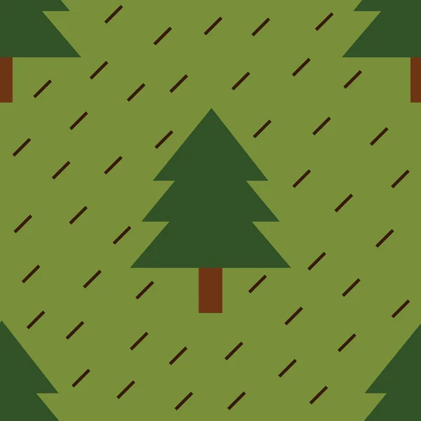 Árbol Navidad Con Abetos — Vector de stock