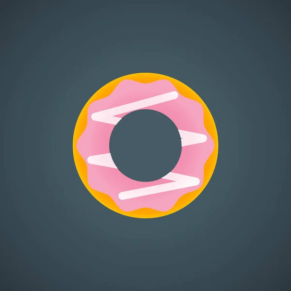 黑色背景上的甜甜圈图标 — 图库矢量图片