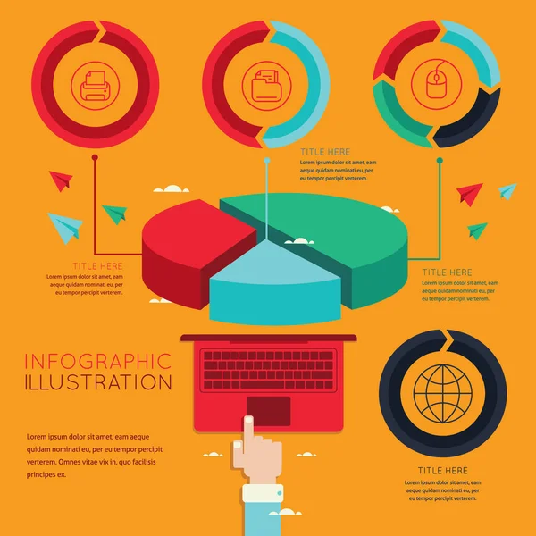 Design Plano Vetor Ilustração Conceito Info — Vetor de Stock