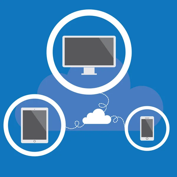 Cloud Computing Flaches Symbol Vektorillustration — Stockvektor