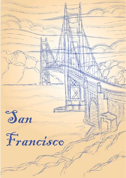 San Francisco Zeichnung Vektor Illustration Symbol — Stockvektor