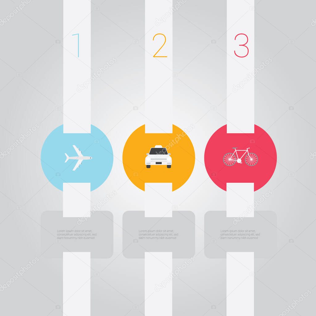 Infographic of transportation stylized vector illustration