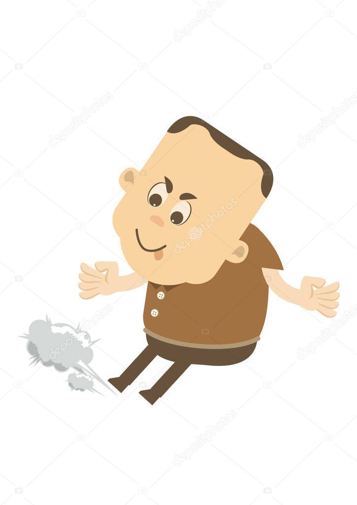 Man stopping abruptly flat icon, vector illustration