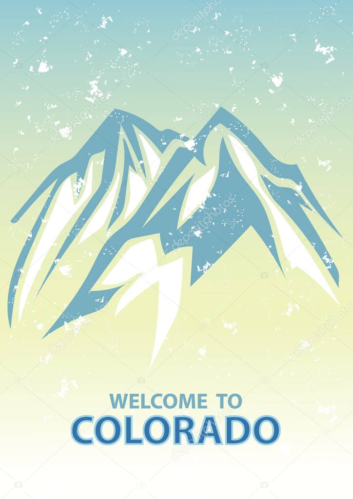 Welcome to colorado  flat icon, vector illustration