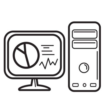 bilgisayar düz simgesi, vektör illüstrasyonu