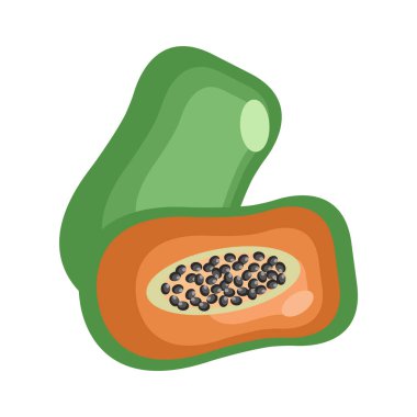 avokado meyve ikonu vektör illüstrasyon tasarımı